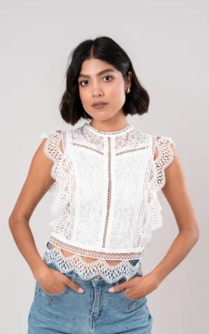 BLUSA ENCAJE CORTA LGH SD3660