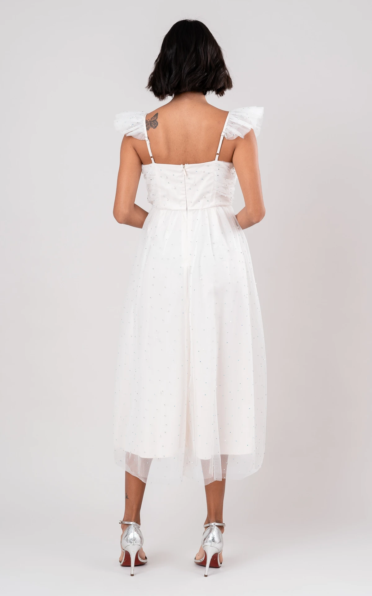 vestido blanco plata LGH JMD14931