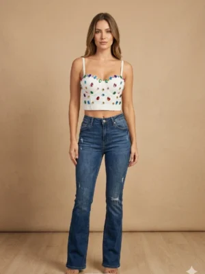 crop top pedrería